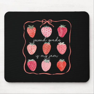 Second Grade Is My Jam 2nd Grade Strawberry Back T Mouse Mat