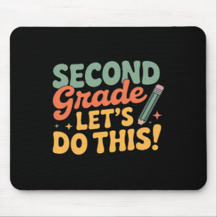 Second Grade Let's Do This Back To School Boy Girl Mouse Mat