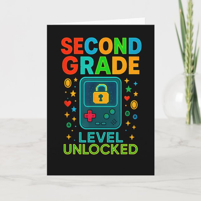 Second Grade Level Unlocked Gamer Ck To School Con Card (Front)