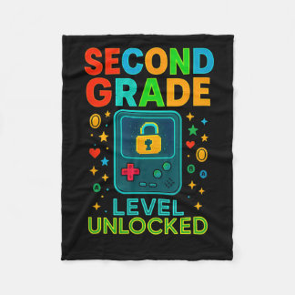 Second Grade Level Unlocked Gamer Ck To School Con Fleece Blanket