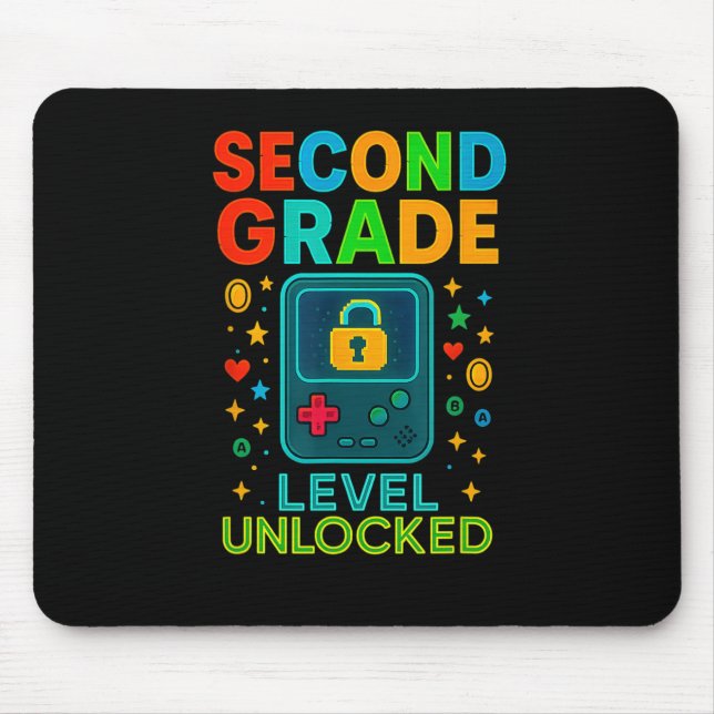Second Grade Level Unlocked Gamer Ck To School Con Mouse Mat (Front)