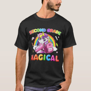 Second Grade Magical Unicorn Rainbow Back To Schoo T-Shirt