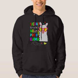 Second Grade No Prob Llama Teacher Student Back To Hoodie