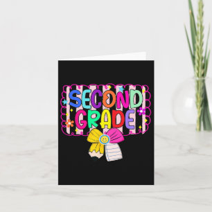 Second Grade Pencil Bow First Days Back To School Card