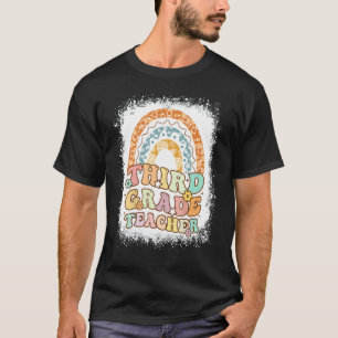 Second Grade Rainbow Bleached Retro Back To School T-Shirt