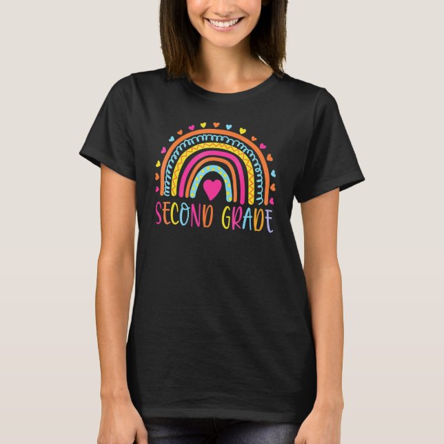 Second Grade Rainbow Girls Boy Teacher Team 2nd Gr T-Shirt (Front)