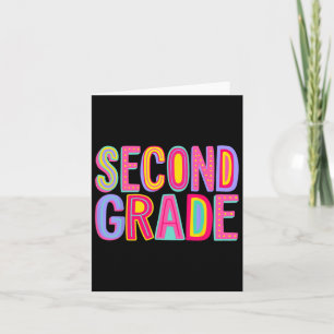 Second Grade Rainbow Vibes Back To School 2nd Grad Card