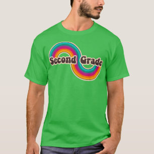 Second Grade Retro Rainbow Cute 2nd Grader Back to T-Shirt