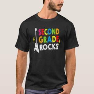 Second Grade Rocks 2nd Grade Back To School Guitar T-Shirt