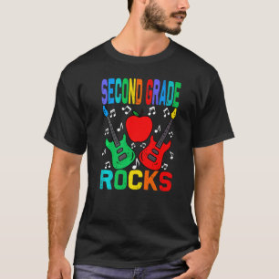 Second Grade Rocks Back To School Guitar T-Shirt