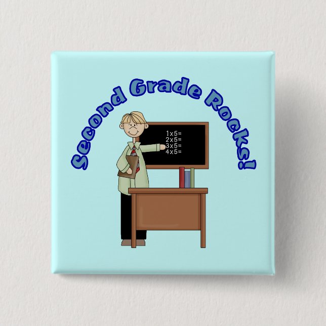 Second Grade Rocks Button (Front)