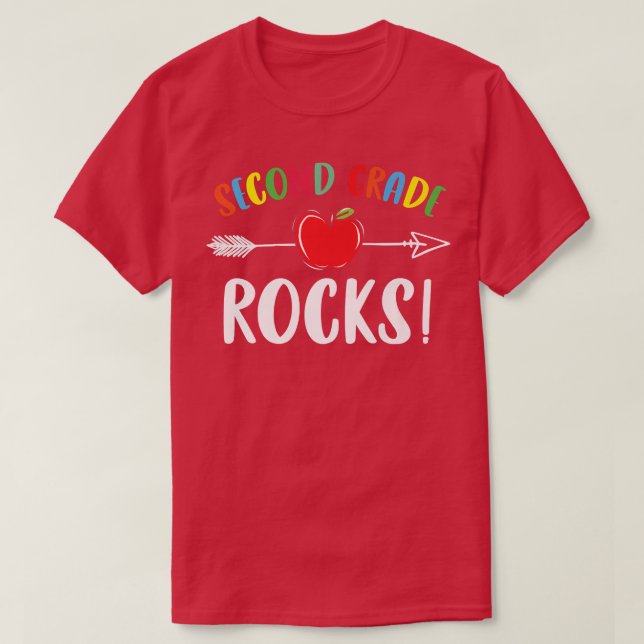 Second Grade Rocks Shirt Funny 2nd Grade Back To S (Design Front)