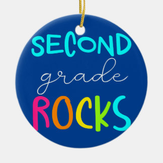 Second Grade Rocks Team 2nd Grade Teacher  Ceramic Tree Decoration