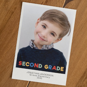 Second Grade School Year Photo Keepsake Card