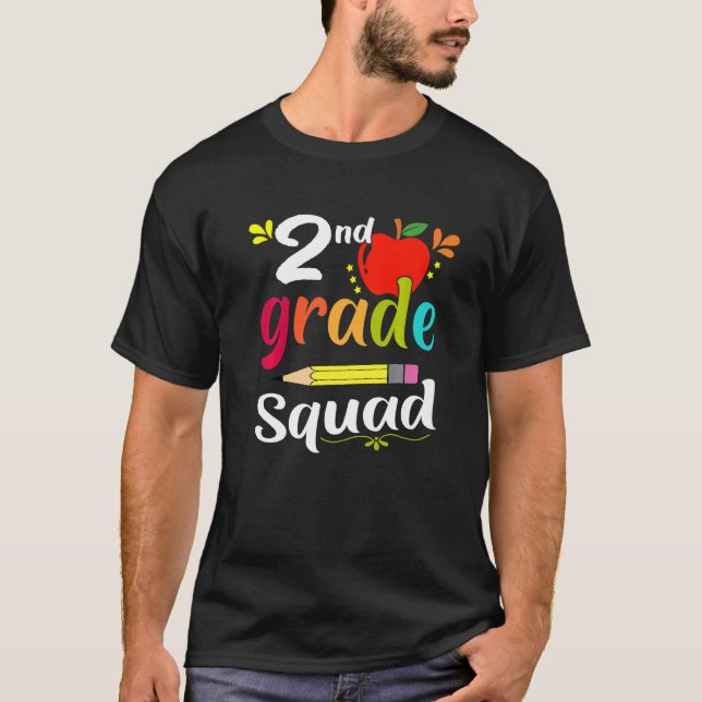 Second Grade Squad  Back To School 2nd Graders Tea T-Shirt (Front)