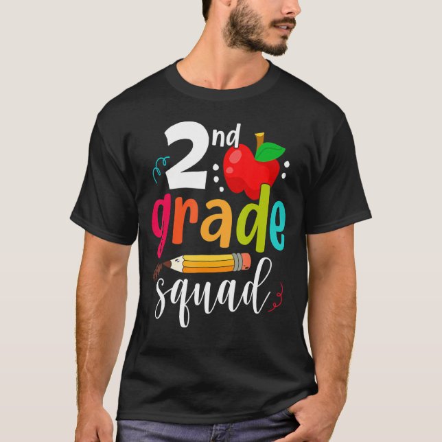 Second Grade Squad  Back To School 2nd Graders Tea T-Shirt (Front)