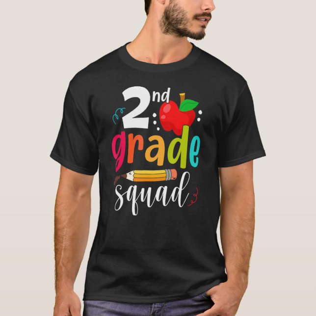 Second Grade Squad  Back To School 2nd Graders Tea T-Shirt (Front)
