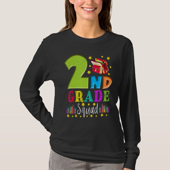 Second Grade Squad  Back To School 2nd Graders Tea T-Shirt (Front)