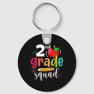 Second Grade Squad Fun Byck To School 2nd Graders Key Ring