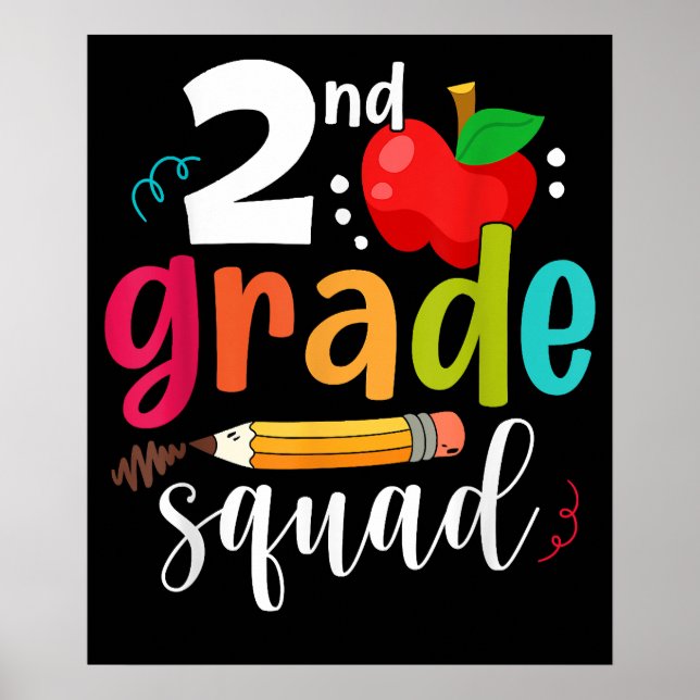 Second Grade Squad Funny Back To School 2nd Grader Poster (Front)