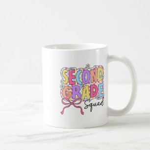 Second Grade Squad Teacher Girl Coquette Bow Back Coffee Mug