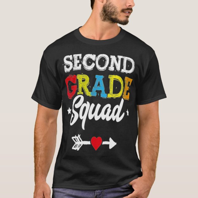 Second Grade Squad  Teacher Student Kids best frie T-Shirt (Front)