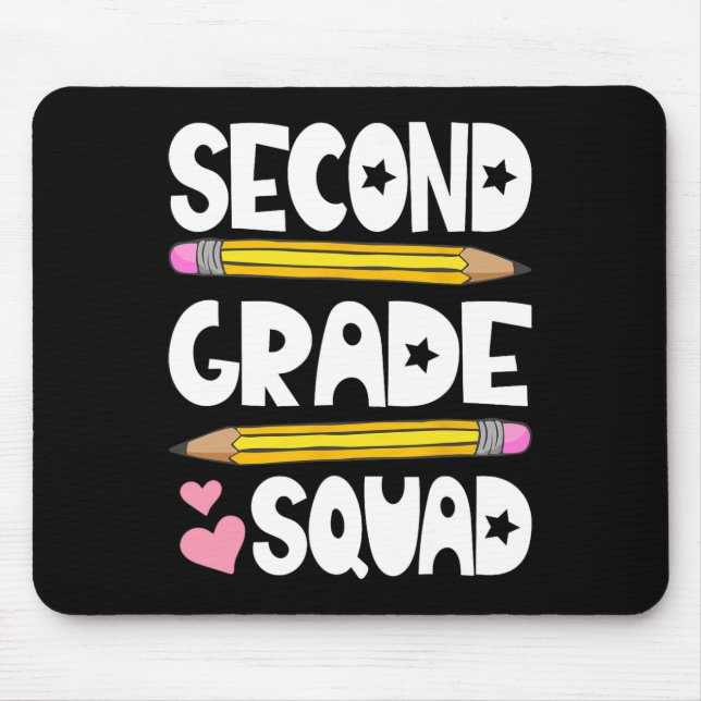 Second Grade Squad Team Ck To School Teacher Stude Mouse Mat (Front)