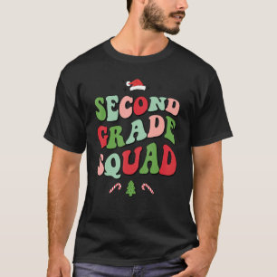 Second Grade Squad Xmas Groovy Family Christmas Pa T-Shirt