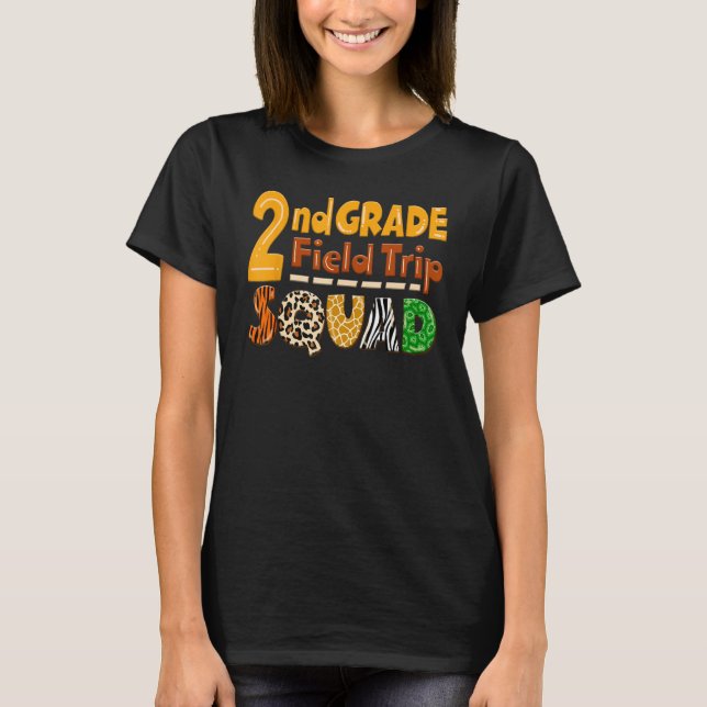 Second Grade Students School Zoo Field Trip Squad  T-Shirt (Front)