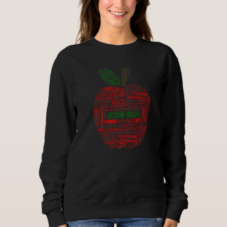 Second Grade Teacher Apple Typography Back To Scho Sweatshirt