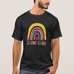 Second Grade Teacher Back To School Rainbow Heart  T-Shirt