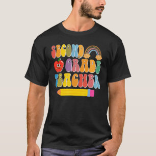 Second Grade Teacher Back To School Retro Groovy T T-Shirt