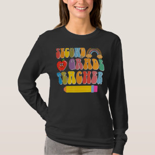 Second Grade Teacher Back To School Retro Groovy T T-Shirt