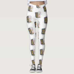 Second Grade Teacher Black Preppy Notebook Coffee Leggings