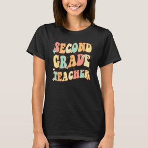 Second Grade Teacher Groovy Retro Back To School 2 T-Shirt