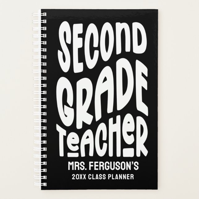 Second Grade Teacher Minimalist Text Planner (Front)