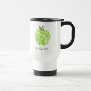 Second Grade Teacher Mug - Green Apple