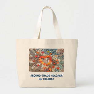 Second Grade Teacher on Holiday tote Bags Leaves