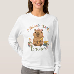Second Grade Teacher Sweet Capybara T-Shirt