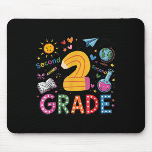 Second Grade Team Funny Pencil Back To School Teac Mouse Mat