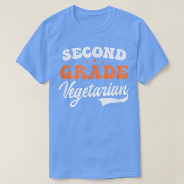 Second Grade Vegetarian Design Meat Eater T-Shirt (Design Front)