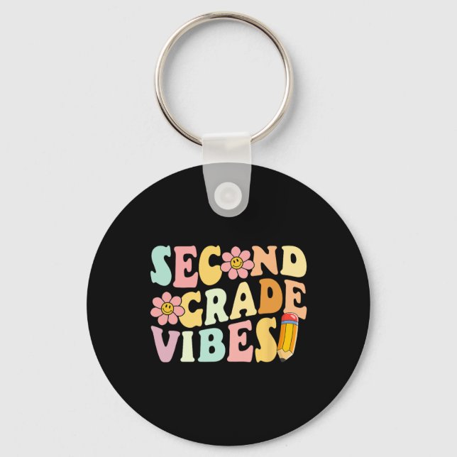 Second Grade Vibes 2nd Grade 1st Day Of School Tea Key Ring (Front)