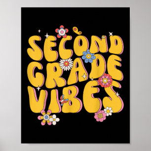 Second Grade Vibes - 2nd Grade Team Retro 1st Day Poster