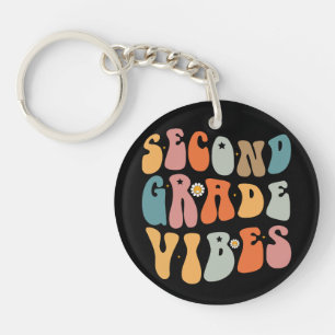 Second Grade Vibes Back To School Groovy School  Key Ring