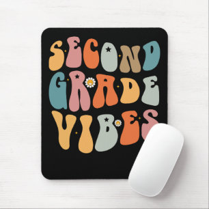Second Grade Vibes Back To School Groovy School Mouse Mat