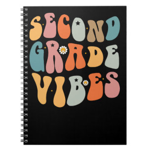 Second Grade Vibes Back To School Groovy School Notebook