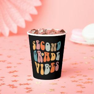 Second Grade Vibes Back To School Groovy School  Paper Cups
