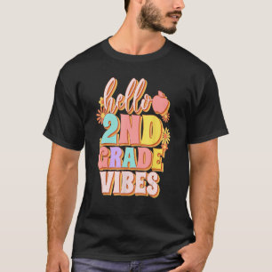 Second Grade Vibes Back To School Retro 2nd Grade T-Shirt