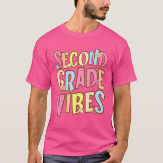 Second Grade Vibes Back To School Retro 2nd Grade T-Shirt