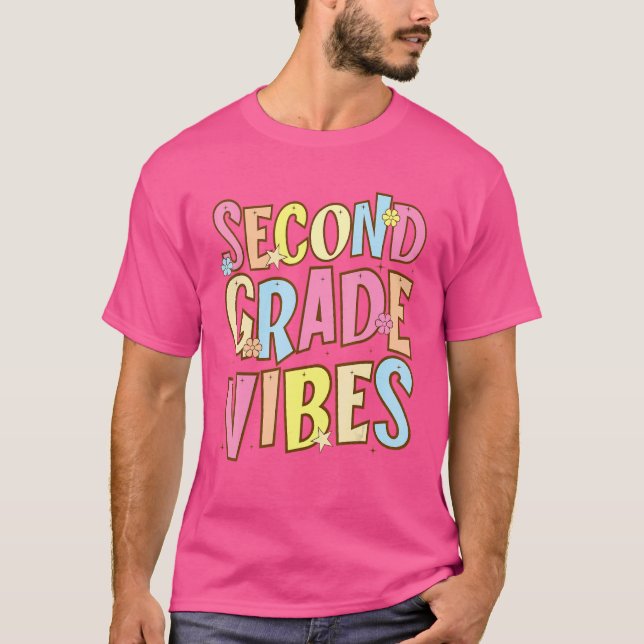 Second Grade Vibes Back To School Retro 2nd Grade  T-Shirt (Front)